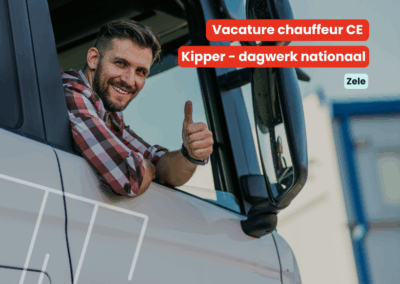 Chauffeur CE | Kipper | Dagwerk nationaal | Zele
