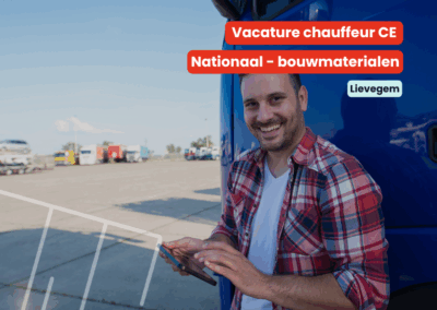 Chauffeur CE | Nationaal | Transport bouwmaterialen | Lievegem